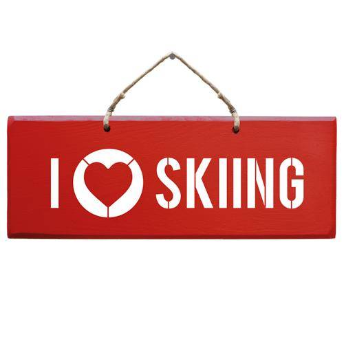 Schild - I love Skiing